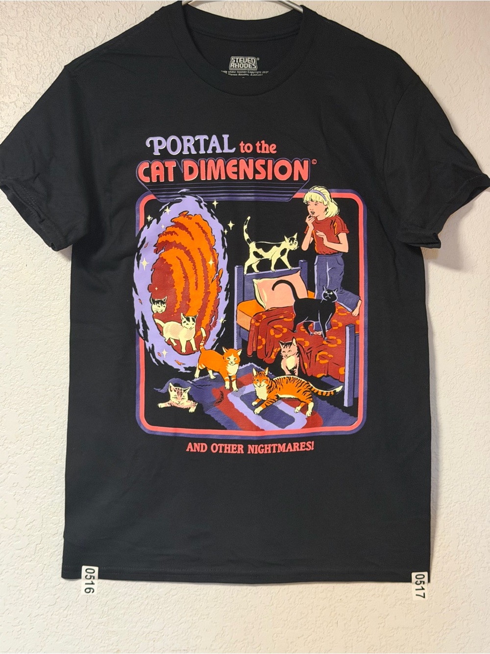 Portal to the Cat Dimension Graphic Tee - Black